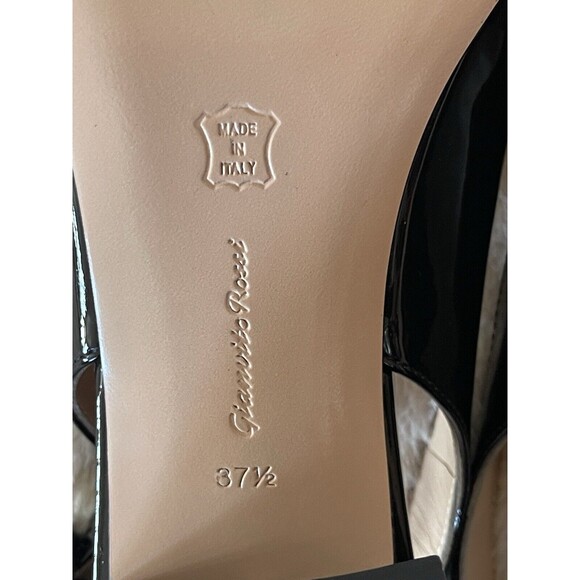 Gianvito Rossi Women's Black Patent Leather Slingback Pumps EU 37 1/2 US 7 $695 - Picture 9 of 16